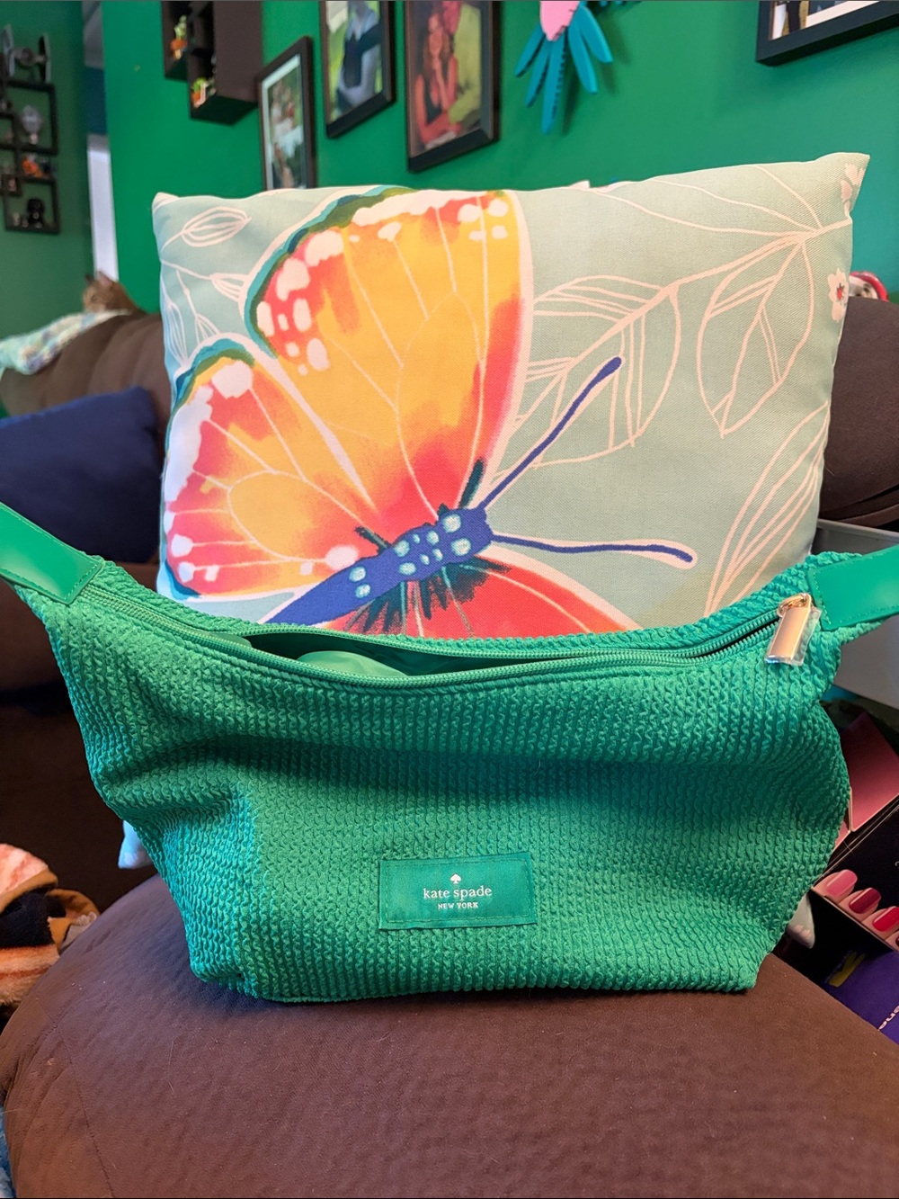 Kate Spade brand new wet bathing suit bag green